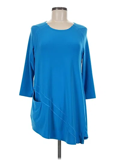 Pre-owned Sympli 3/4 Sleeve Top Blue Boatneck Tops