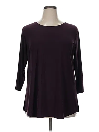 Pre-owned Sympli 3/4 Sleeve Top Burgundy Boatneck Tops