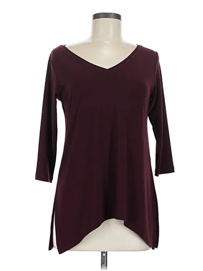 Pre-owned Sympli 3/4 Sleeve Top Burgundy V-neck Tops