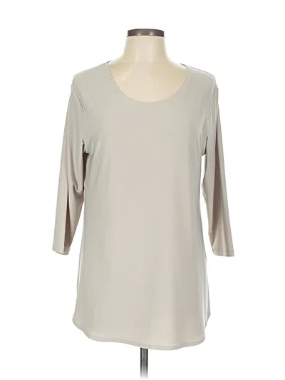 Pre-owned Sympli 3/4 Sleeve Top Gray Boatneck Tops
