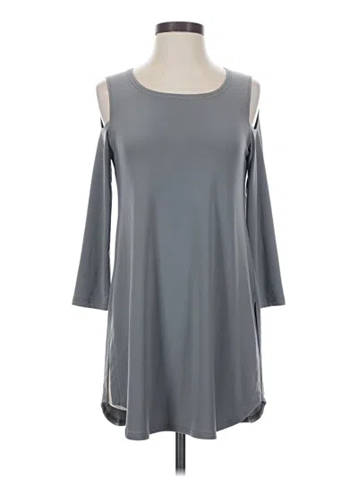 Pre-owned Sympli 3/4 Sleeve Top Gray Cold Shoulder Neckline Tops