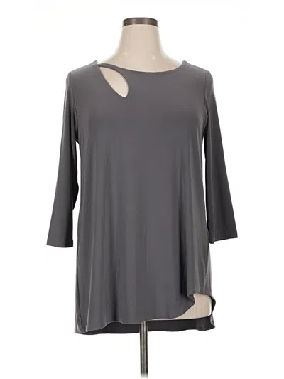 Pre-owned Sympli 3/4 Sleeve Top Gray Keyhole Neckline Tops