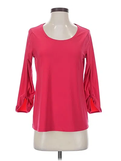 Pre-owned Sympli 3/4 Sleeve Top Pink Boatneck Tops