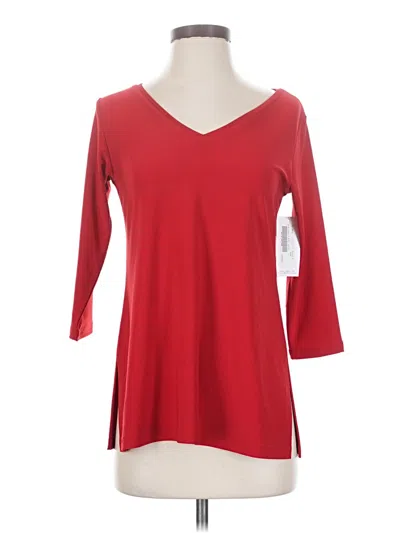 Pre-owned Sympli 3/4 Sleeve Top Red V-neck Tops