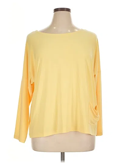 Pre-owned Sympli 3/4 Sleeve Top Yellow Boatneck Tops