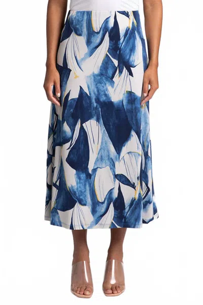 Sympli A-line Skirt In Watery Reflections In Blue