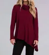 Sympli Angle Cowl Neck Waffle Sweater In Bloodstone In Red