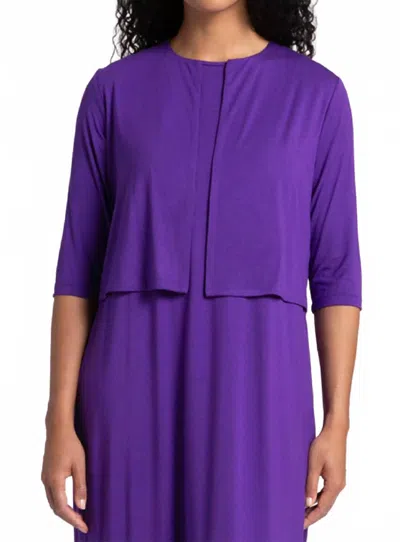 Sympli Bamboo Classic Bolero Cardigan In Violer In Purple