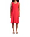 Sympli Bamboo Tank Dress In Lipstick In Multi
