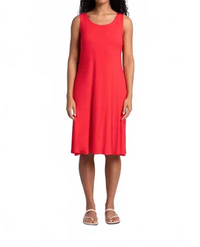 SYMPLI BAMBOO TANK DRESS IN LIPSTICK