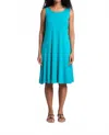 Sympli Bamboo Tank Dress Short In Turquoise In Blue