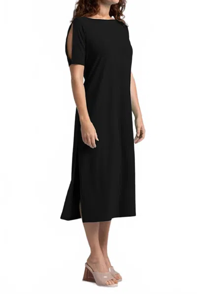 Sympli Boat Neck T-shirt Dress In Black