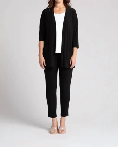 Sympli Classic Button Cardigan In Black