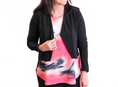 Sympli Clip Long Sleeve Shrug In Black