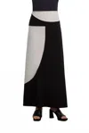 Sympli Colour Block A-line Skirt In Sand/black In Black