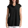 Sympli Convoy Sleeveless Funnel Top In Black In Black