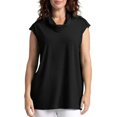 Sympli Convoy Sleeveless Funnel Top In Black