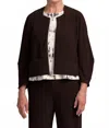 Sympli Cropped Lantern Jacket In Chocolate In Black