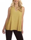 Sympli Deep-v Trapeze Tank Top In Marigold In Gold