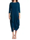 Sympli Drama Dress 3/4 Sleeve In Atlantis In Green