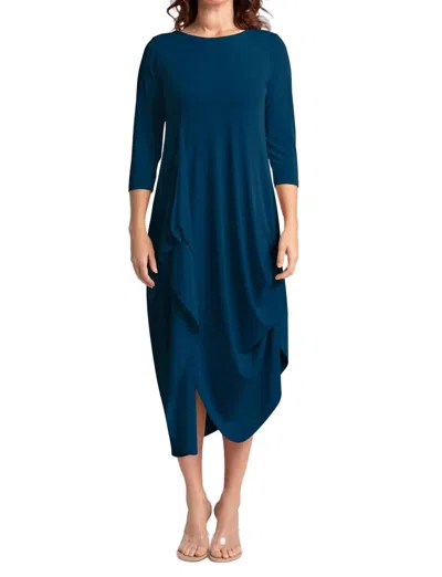 Sympli Drama Dress 3/4 Sleeve In Atlantis In Green