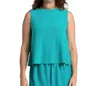 Sympli Flared Shell Top In Gem In Blue