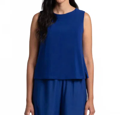 Sympli Flared Shell Top In Twilight In Blue