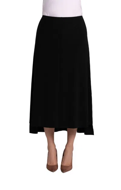 Sympli Flounce A-line Midi Skirt In Black