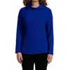 Sympli Funnel Neck Top In Lapis In Multi