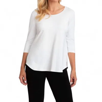 Sympli Go To Classic Relax 3/4 Sleeve Top In Ivory In Multi