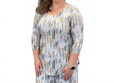 Sympli Go To Classic T Relax 3/4 Sleeve Top In Riverstone In Gray