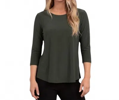 Sympli Go To Classic T Relax Top In Cactus In Green