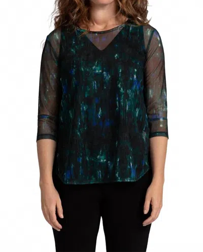 Sympli Go To Classic T Top In Camo Forest In Blue