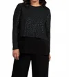 Sympli Go To Crop Top In Black Animal In Black