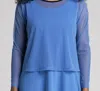 Sympli Go To Cropped T, Mesh In Marine In Blue