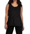Sympli Go To Tank Relax Top In Black Emboss In Black