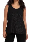 Sympli Go To Tank Relax Top In Black Emboss In Black