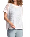 Sympli Honeycomb Boxy Top In White In White