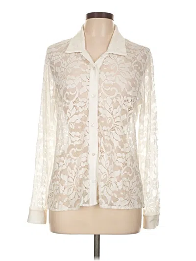 Pre-owned Sympli Long Sleeve Blouse In White