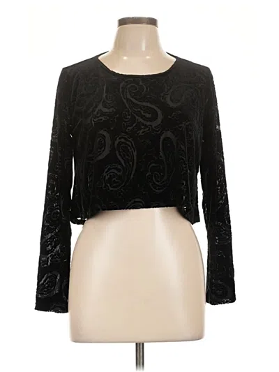 Pre-owned Sympli Long Sleeve Top Black Boatneck Tops