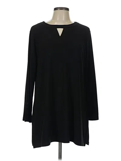 Pre-owned Sympli Long Sleeve Top Black Keyhole Neckline Tops