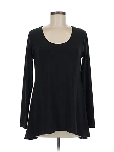 Pre-owned Sympli Long Sleeve Top Black Scoop Neck Tops
