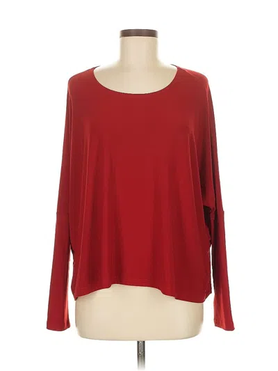 Pre-owned Sympli Long Sleeve Top Red Boatneck Tops