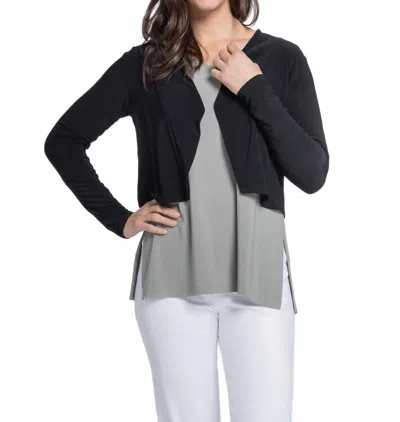Sympli Long Sleeves Cropped Shrug Jacket In Black