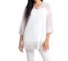 Sympli Mesh Keyhole Tunic In White In White