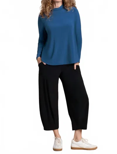 Sympli Mock Neck Top In Lake In Blue