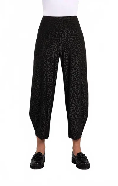 Sympli Narrow Lantern Pant In Black Animal