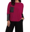 Sympli Nu Cinch Top In Magenta In Burgundy