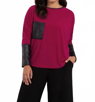 Sympli Nu Cinch Top In Magenta In Burgundy