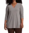Sympli Nu Ideal V-neck Tunic In Taupe In Gray